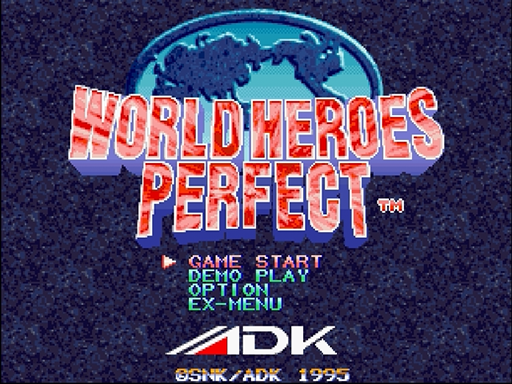 World Heroes Perfect title screen for Sega Saturn